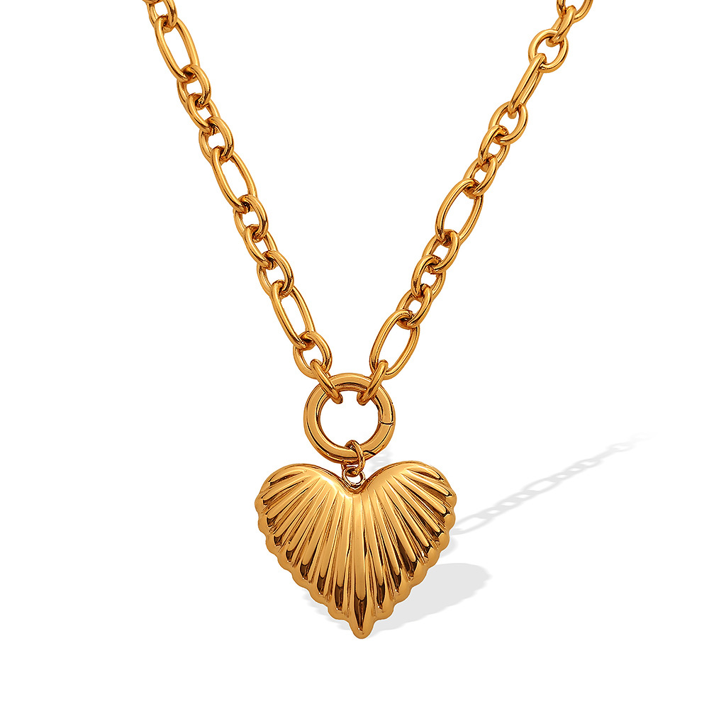 1 stuk romantische serie Sweet Heart titanium staal goudkleurige dames hanger kettingen h5Afbeelding6