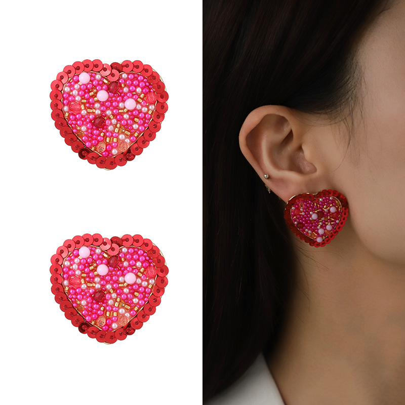 1 Piece Romantic Series Holiday Dazzling Heart Shape Gold Color Alloy Women's Layered Necklaces h5Picture4