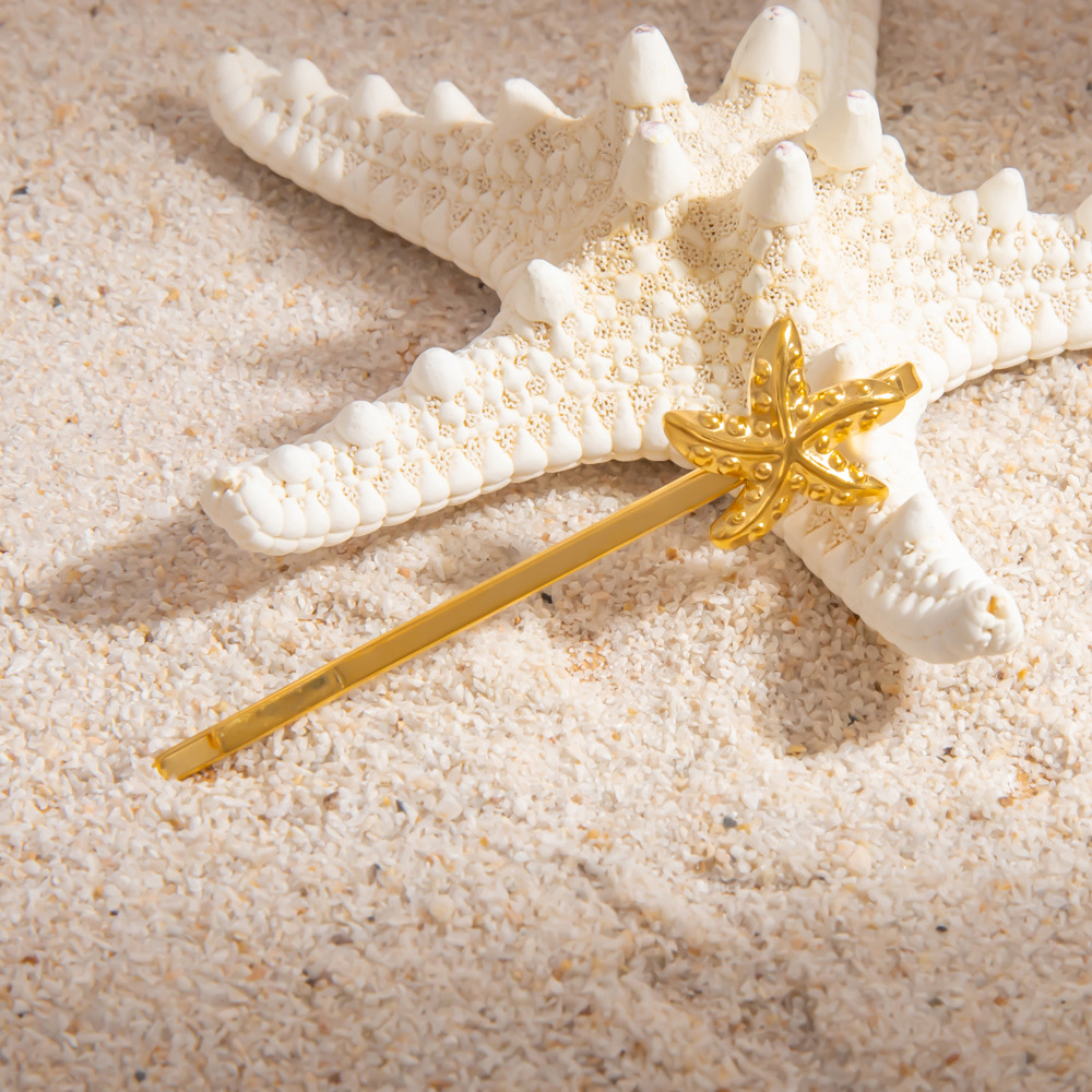 1 Piece Gorgeous Series All-match Vacation Conch Stainless Steel Gold Color Women's Hair Clips h5Picture4