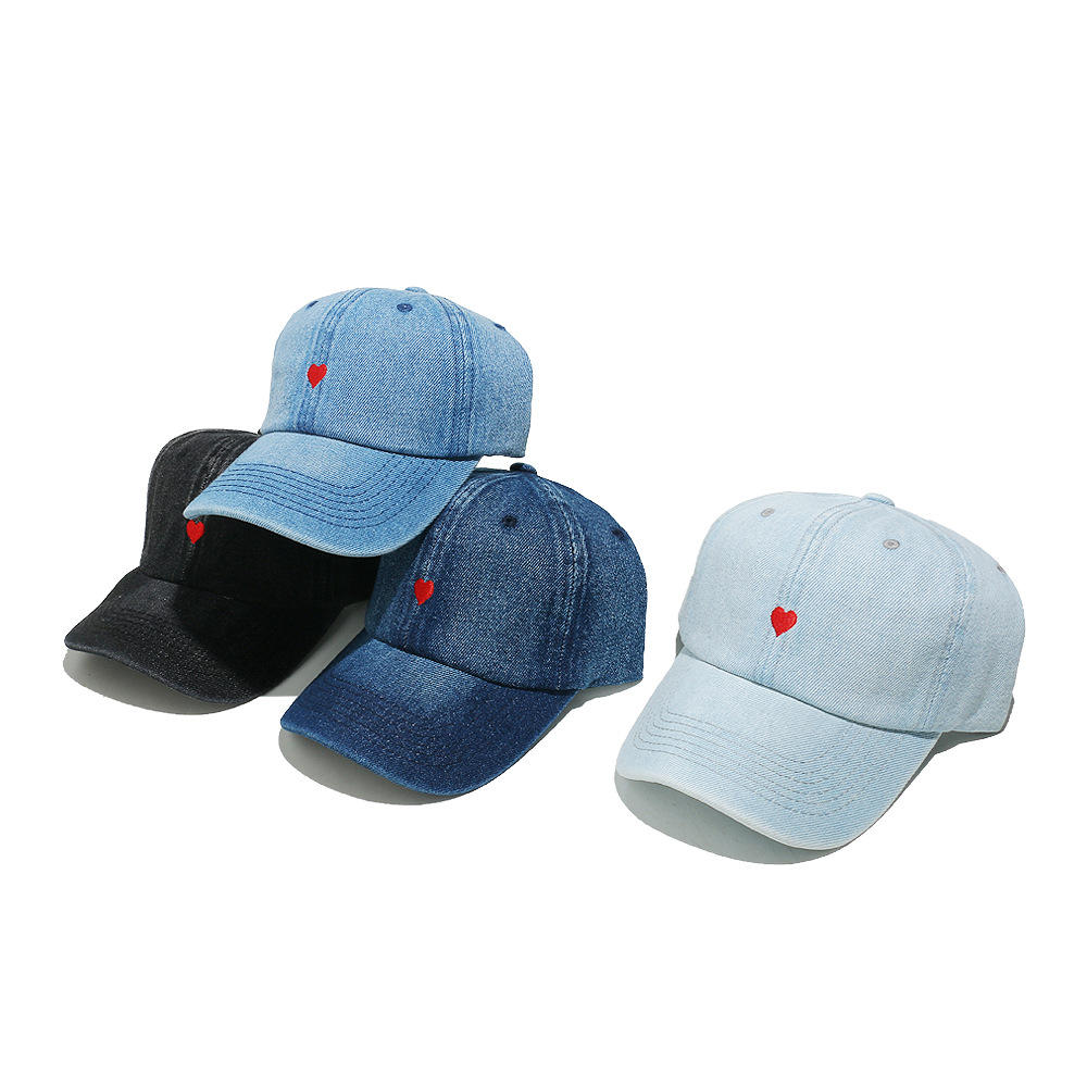 1 Piece Denim Love Embroidered Baseball Cap Picture2