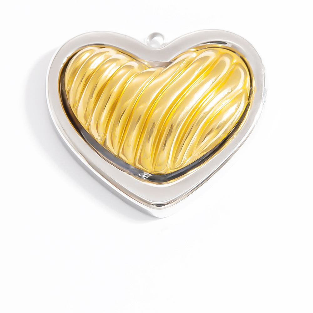 1 Piece Trendy Series Classic Flower Shape Stainless Steel Gold & Silver Mixed Color Women's Pendants h5Picture5