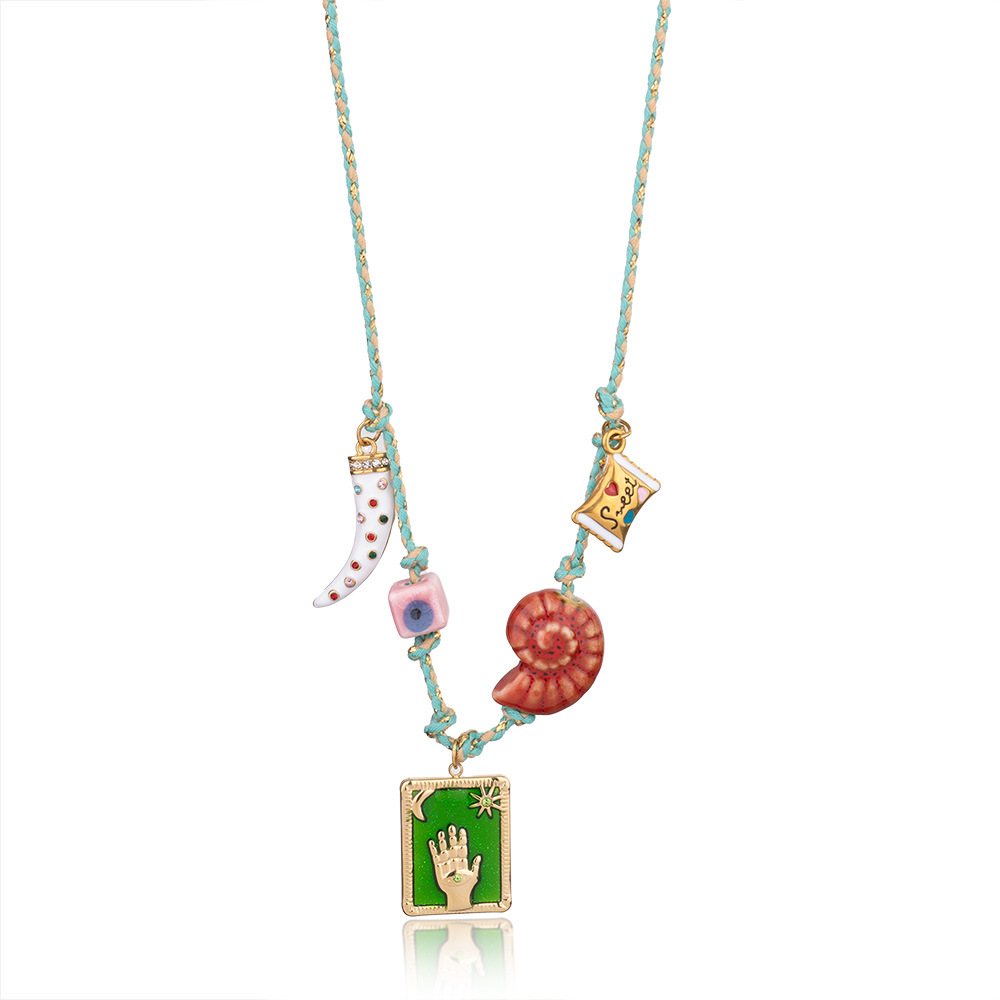 1 Piece Luxurious Series Classic Hand Tarot Stainless Steel Gold Color Women's Pendant Necklaces h5Picture9