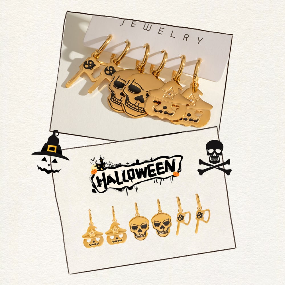 1 Set Halloween Stainless Steel Earrings Set h5Picture4