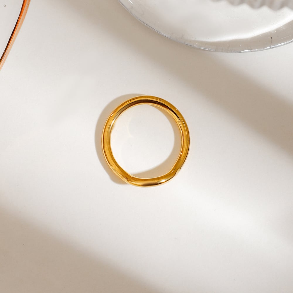 1 Piece Luxurious Series Four Leaf Clover Shape Stainless Steel Gold Color Women's Ring Sets h5Picture5