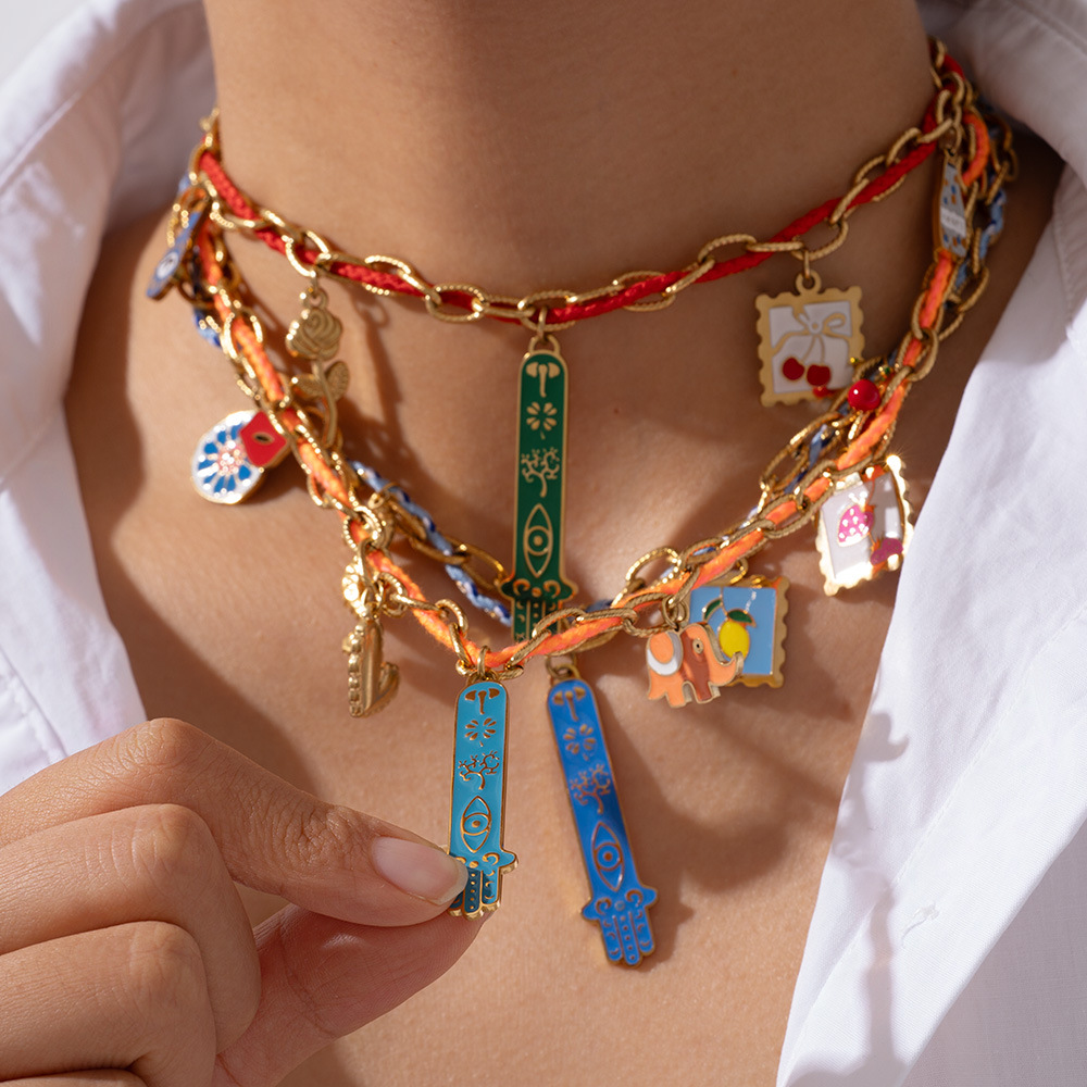 1 Piece Luxurious Series Bohemian Elephant Sennit Stainless Steel Gold Color Women's Pendant Necklaces h5Picture6