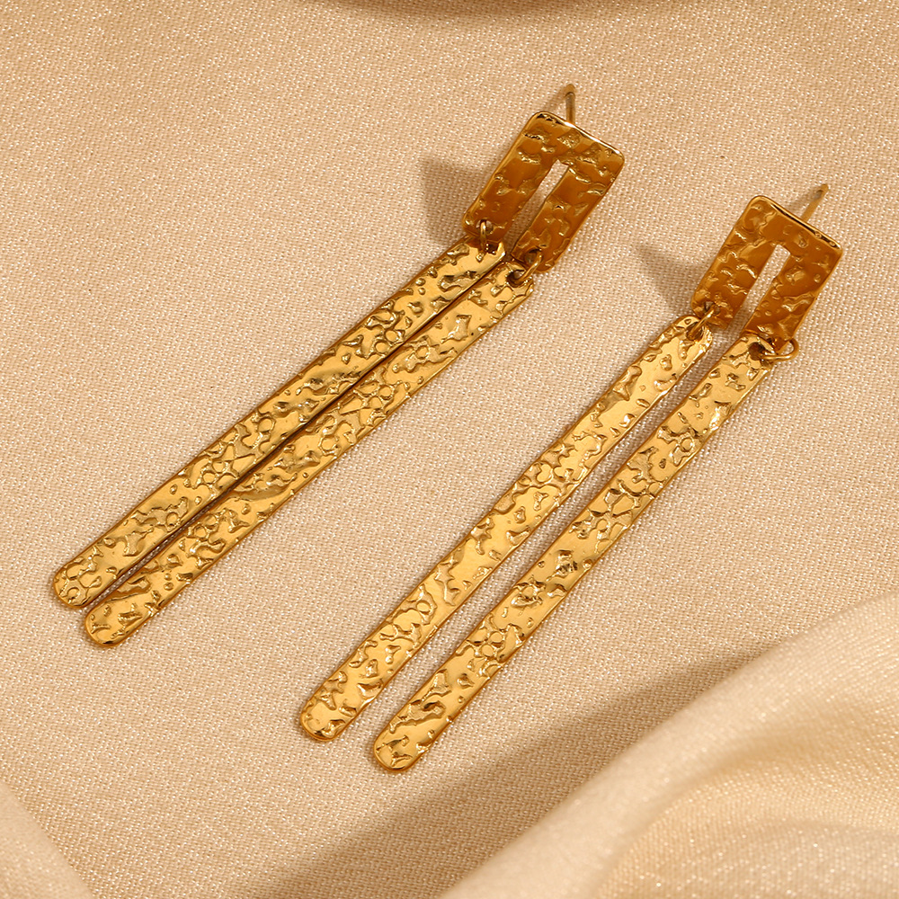 1 Pair Classic Series Elegant Geometric Stainless Steel   Gold Color  Women's Drop Earrings h5Picture4