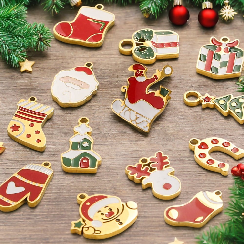 1 pair simple series cute cartoon stainless steel  gold plated unisex pendants h5Picture4