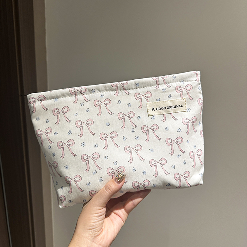 1 Piece Romantic Series Sweet Bow Knot Canvas Women's Bags h5Picture4