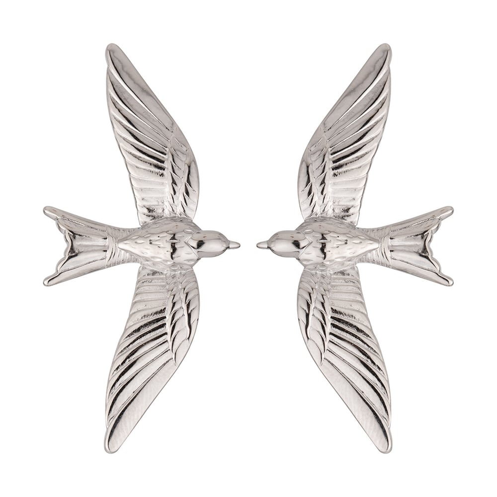 1 pair classic series elegant bird stainless steel  gold plated women stud earrings h5Picture5
