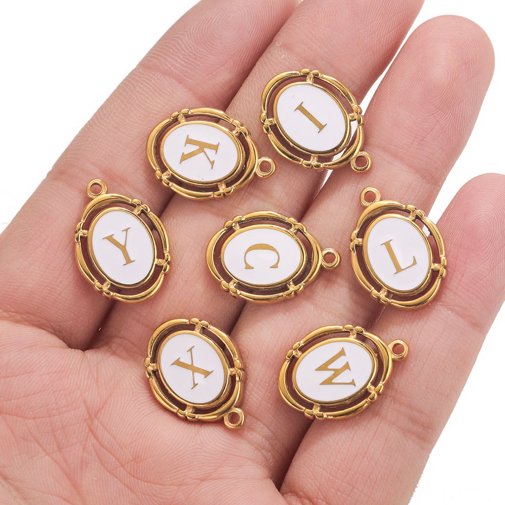 1 pair simple series retro letter  gold plated women pendants h5Picture3