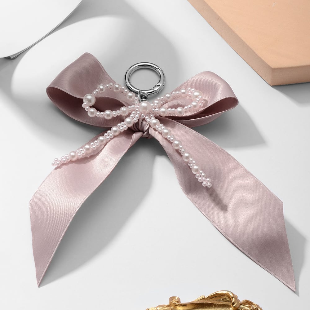 1 Stück Romantische Serie Süße Schleife Knoten Harz Künstliche Perle Damen Tasche Charms h5Bild4