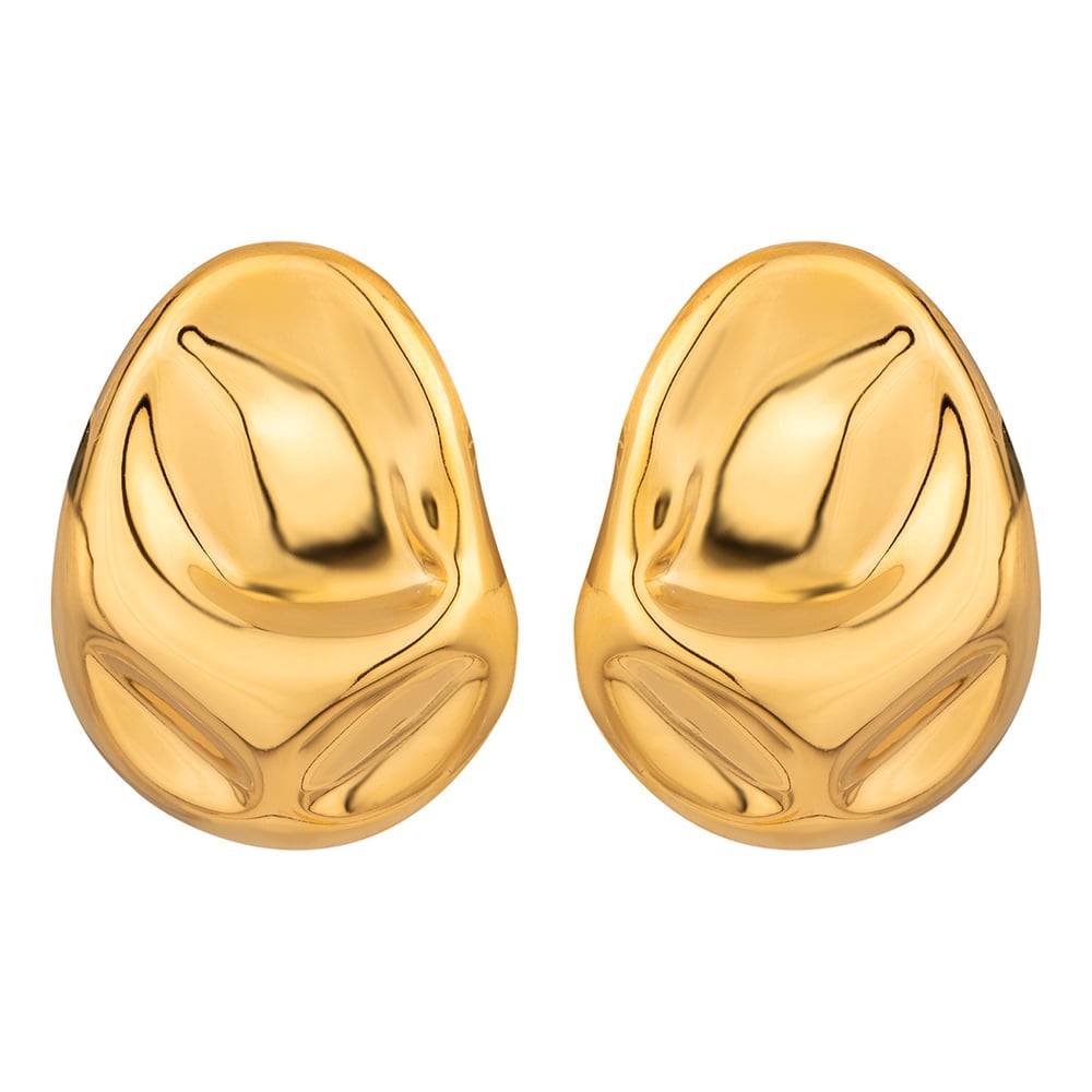 1 pair simple series simple solid color stainless steel  gold plated women stud earrings Picture5