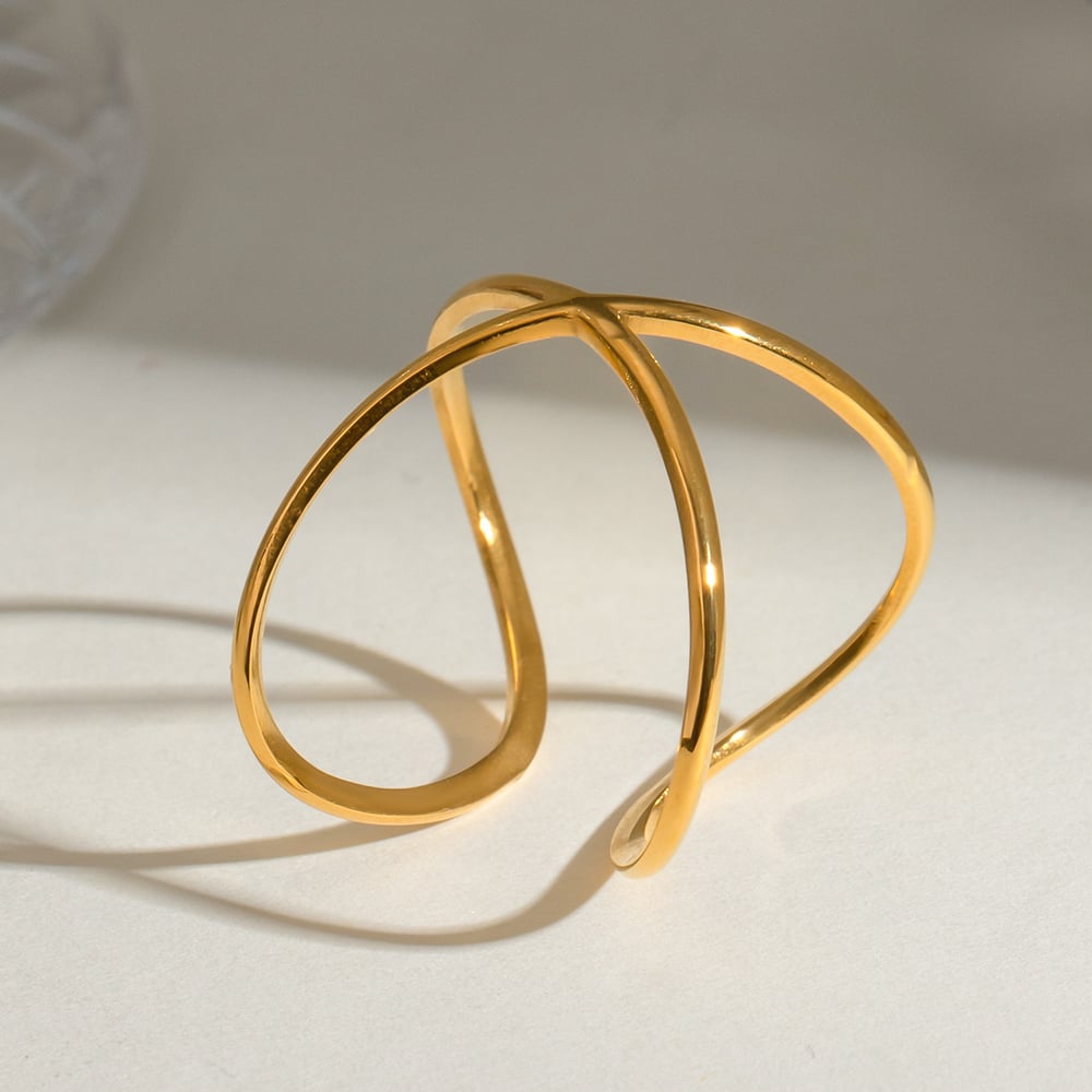 1 Piece Stainless Steel Gold Color Minimalist Ring h5Picture3
