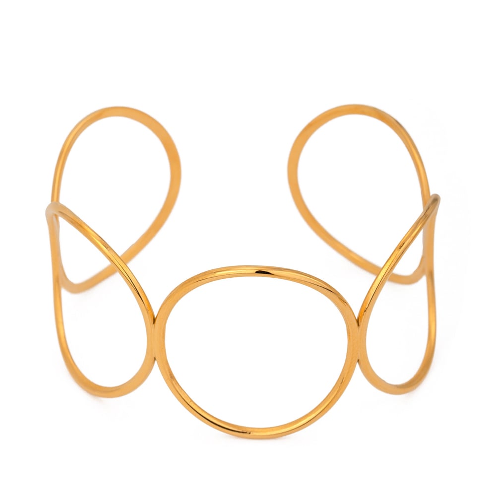 1 piece simple series simple geometric stainless steel  gold plated women bangles h5Picture6