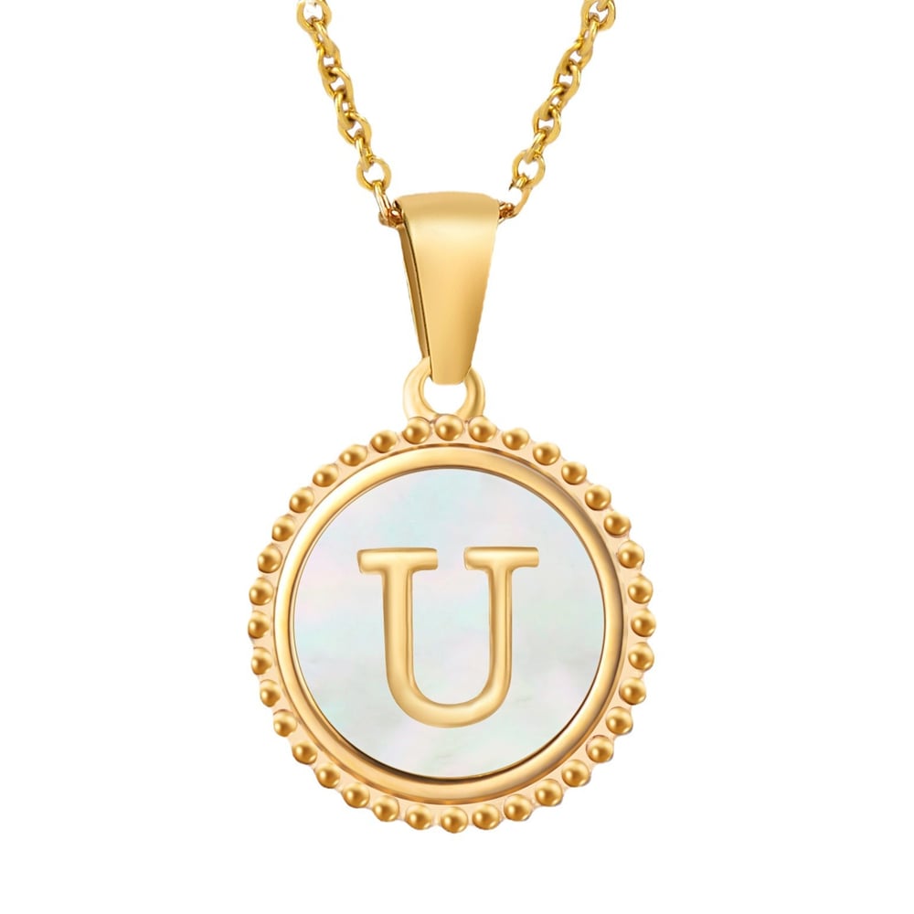 1 Piece Golden Simple Series Simple Letter Women's Pendant Necklaces h5Picture5