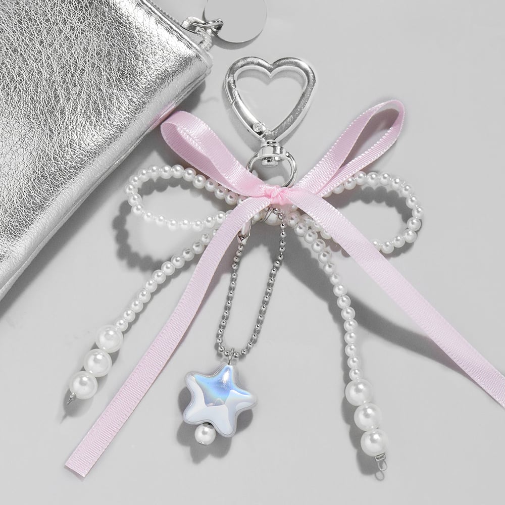 1 Piece Romantic Series Sweet Bow Knot Iron Artificial Pearl Women's Bag Charms Picture4