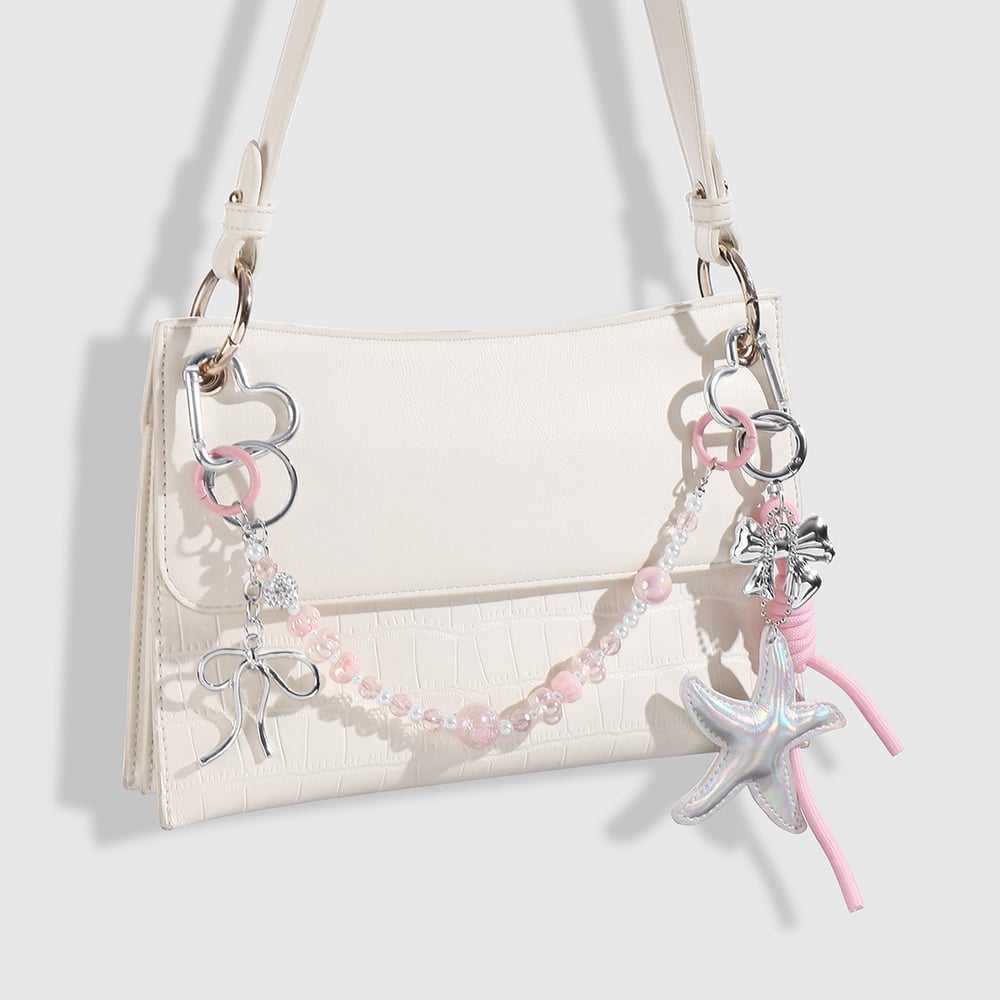 Sweet Leather Starfish Beaded Chain Women's Bag Charms Picture6