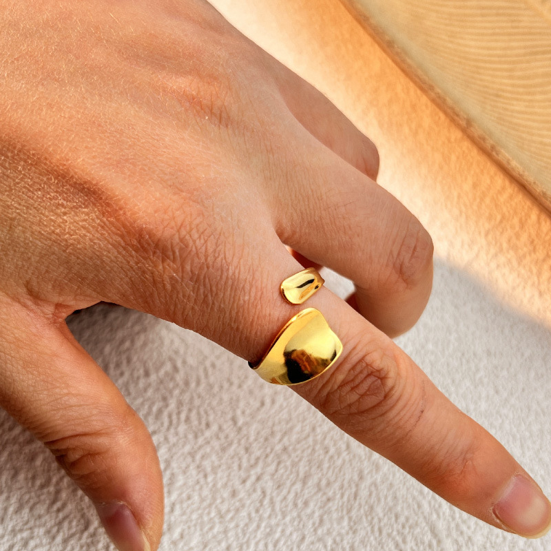 1 Piece Simple Series Solid Color Stainless Steel Women's Adjustable Rings Picture4