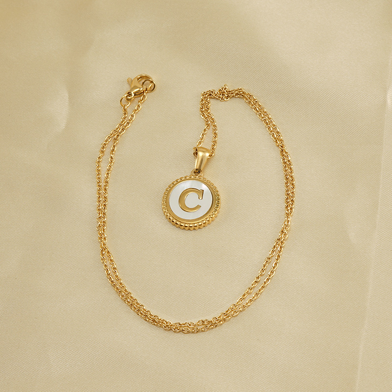 1 Piece Golden Simple Series Simple Letter Women's Pendant Necklaces h5Picture2