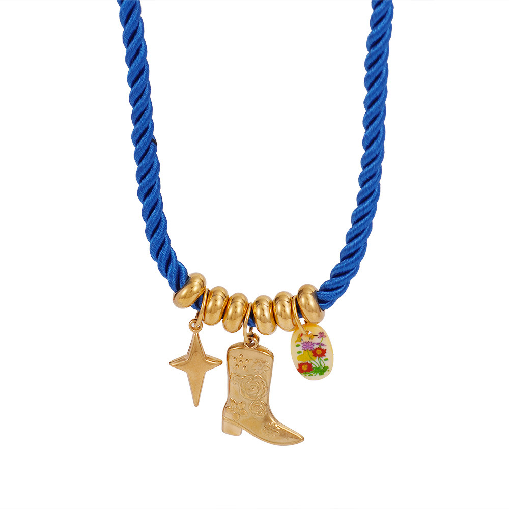 1 Piece Stylish Series Retro Starfish Rope Stainless Steel Gold Color Women's Pendant Necklaces h5Picture8