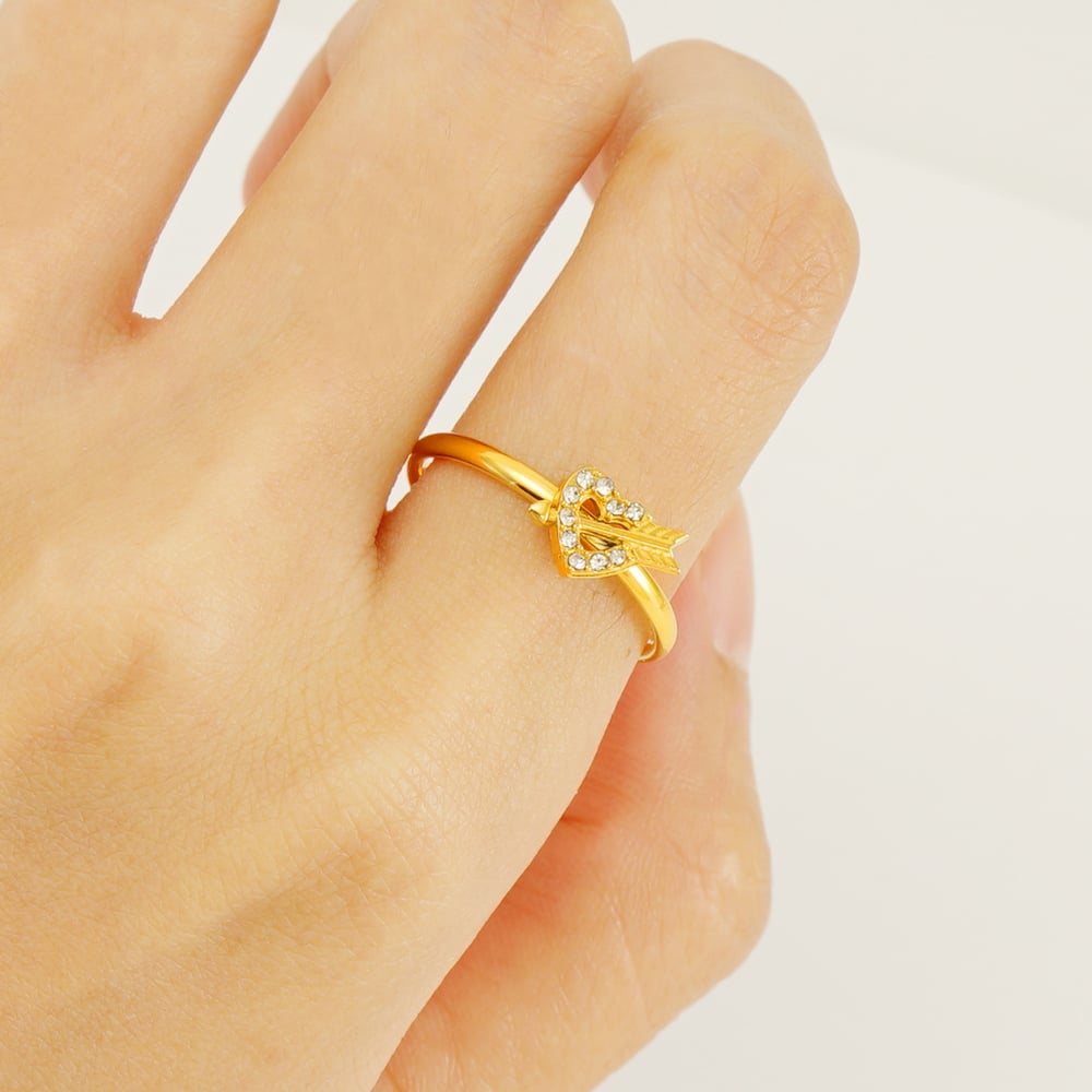 1 Pair Simple Series Gold Color Women's  Adjustable Ring h5Picture3