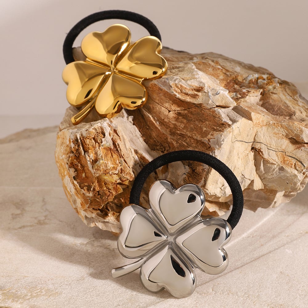 1 paio di fasce per capelli da donna in stile simple series in acciaio inossidabile placcato oro 18k h5Immagine3