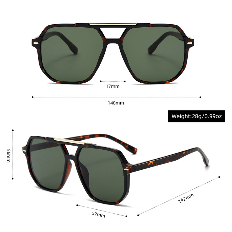 1  Pair of Stylish Large Leopard - print Square - frame Women's Sunglasses Picture9