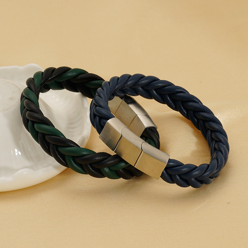 1 Pair Braided Leather Bracelet Men's And Women's Fashion  Bracelet Picture4