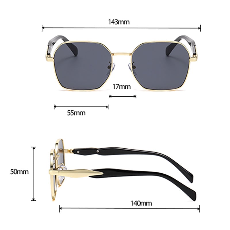 1 Pair Simple Series Casual Patchwork Stainless Steel Unisex Sunglasses h5Picture11