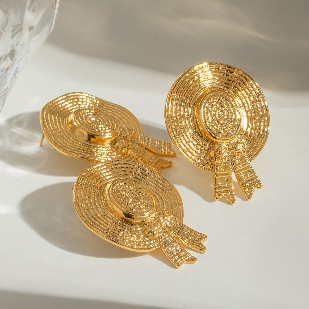 1 pair simple series retro geometric stainless steel  gold plated women adjustable rings h5Picture4