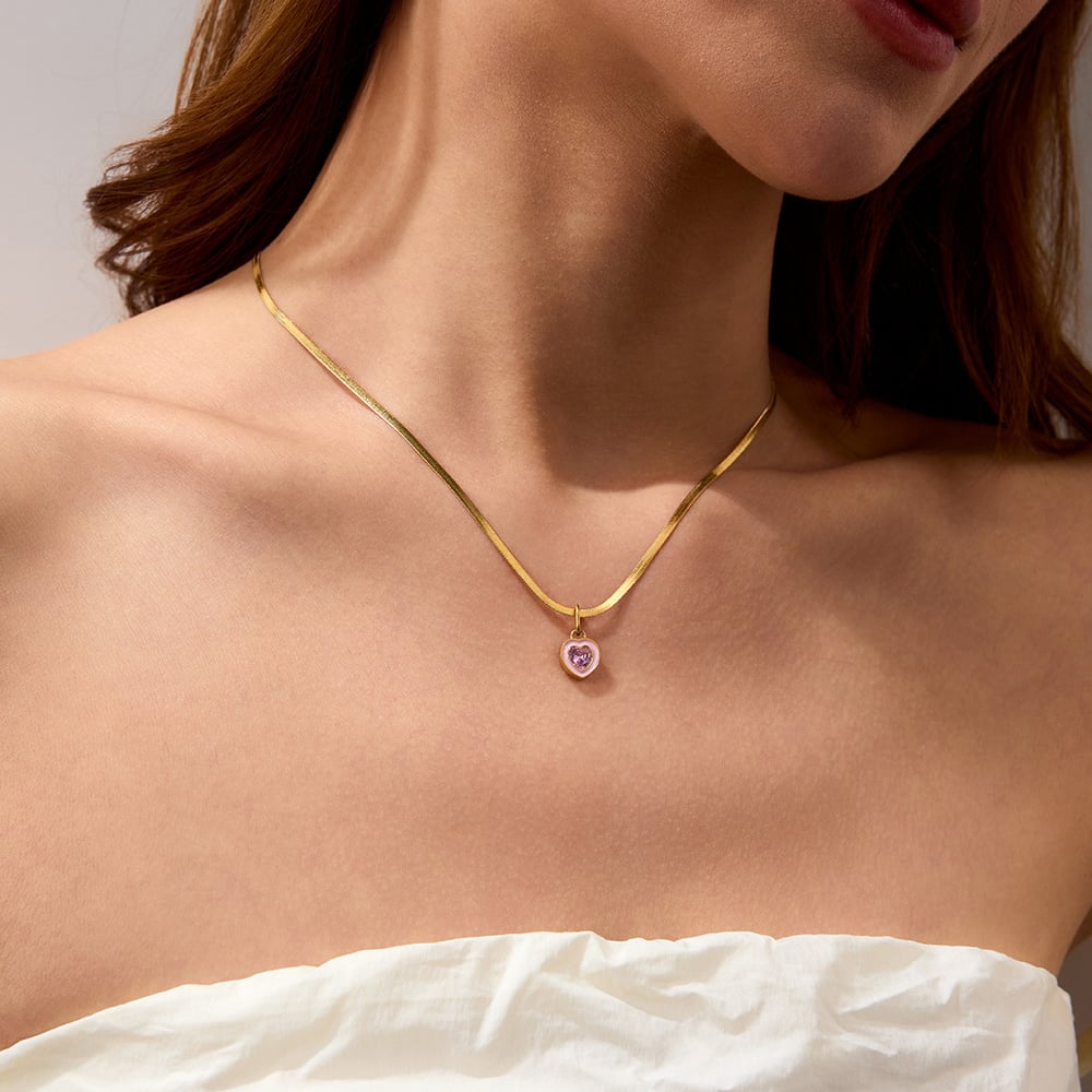 1 Piece Gold Color Heart Shape Stainless Steel Women's Pendant Necklaces Picture6