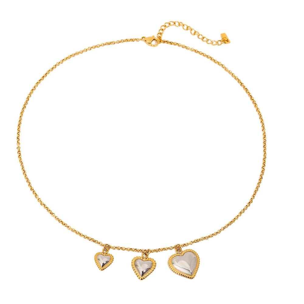 1 Piece Romantic Series Cute Heart Stainless Steel   Gold Color  Women's Pendant Necklaces h5Picture9