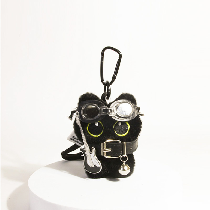 1 Piece Charming Series Natural Black Cat With Scarf Rayon Women's Bag Charms h5Picture3
