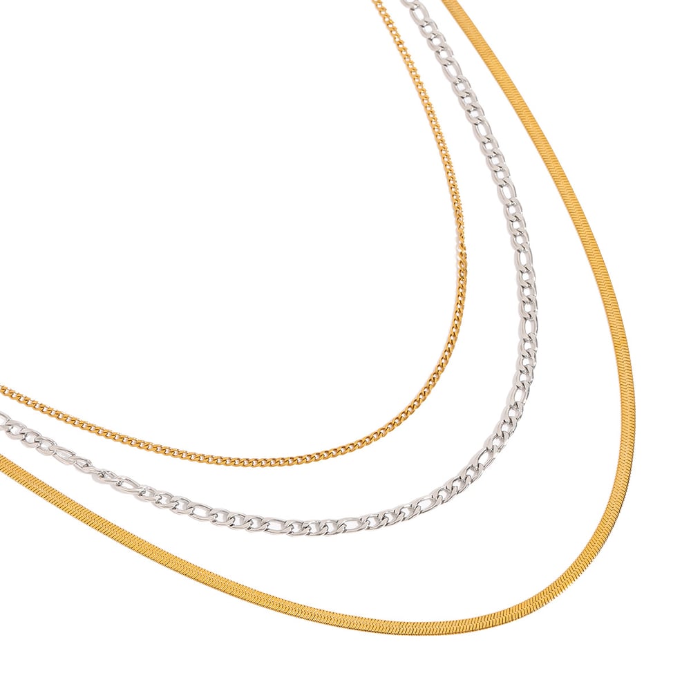 1 Piece Simple Series Charming Style Line Stainless Steel Gold & Silver Color Women's Layered Necklaces h5Picture10