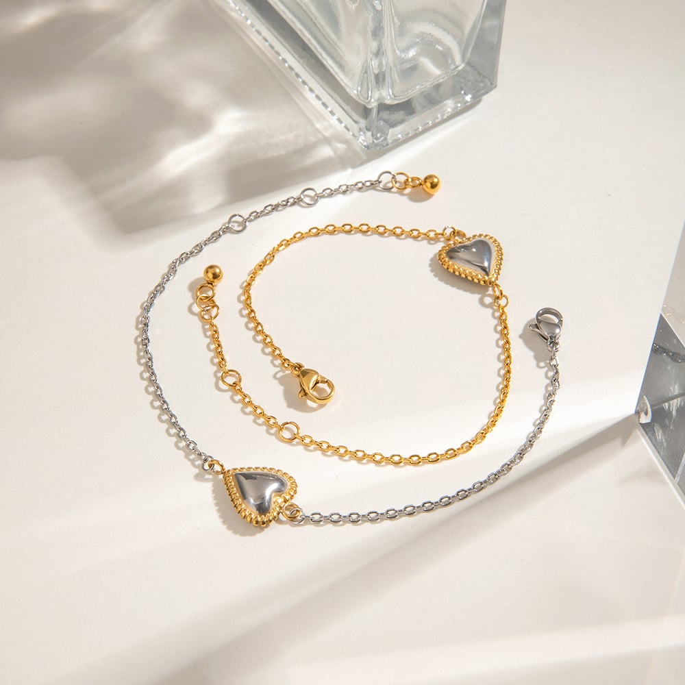 1 Piece Romantic Series Cute Heart Stainless Steel   Gold Color  Women's Pendant Necklaces h5Picture5