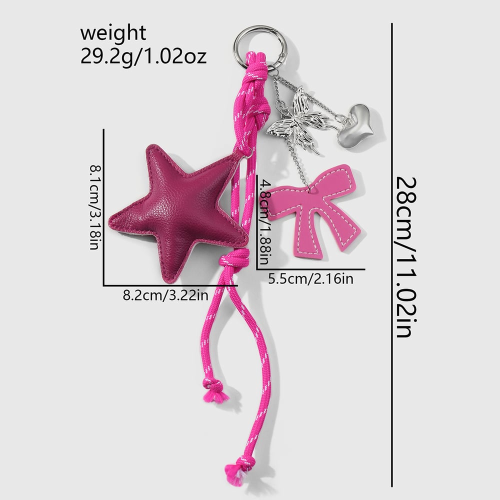 1 Piece Leather Star & Love Women's Bag Charms Picture12