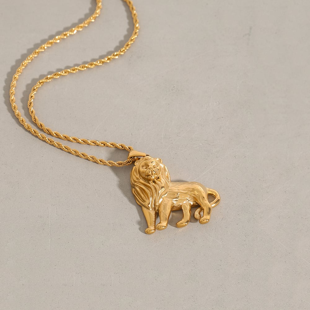 1 pezzo di lusso serie  animale in acciaio inossidabile color oro collane con ciondolo da donna h5Immagine4