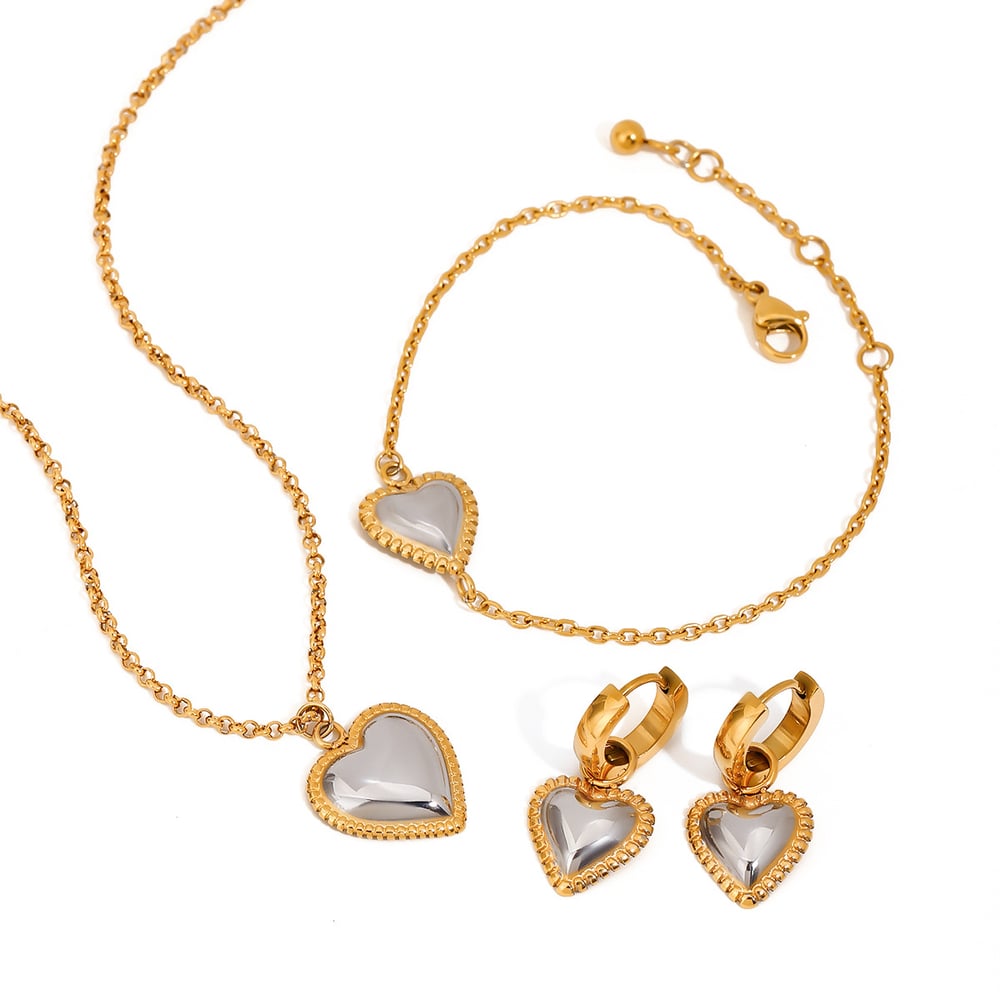 1 Piece Romantic Series Cute Heart Stainless Steel   Gold Color  Women's Pendant Necklaces h5Picture8