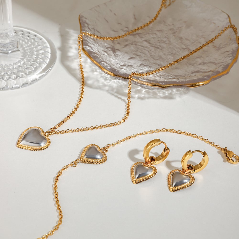 1 Piece Romantic Series Cute Heart Stainless Steel   Gold Color  Women's Pendant Necklaces h5Picture4