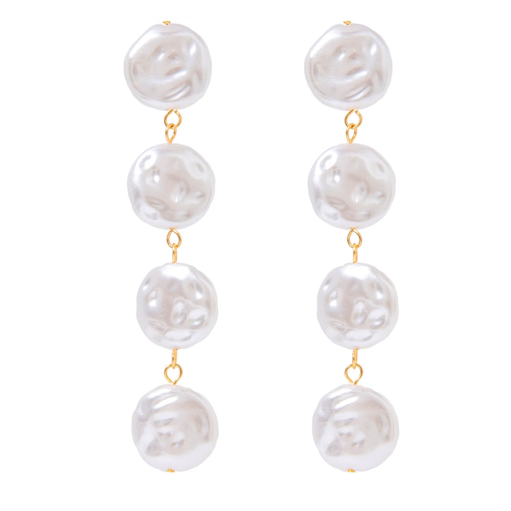 1 pair classic series elegant beads stainless steel  gold plated artificial pearl women drop earrings h5Picture6