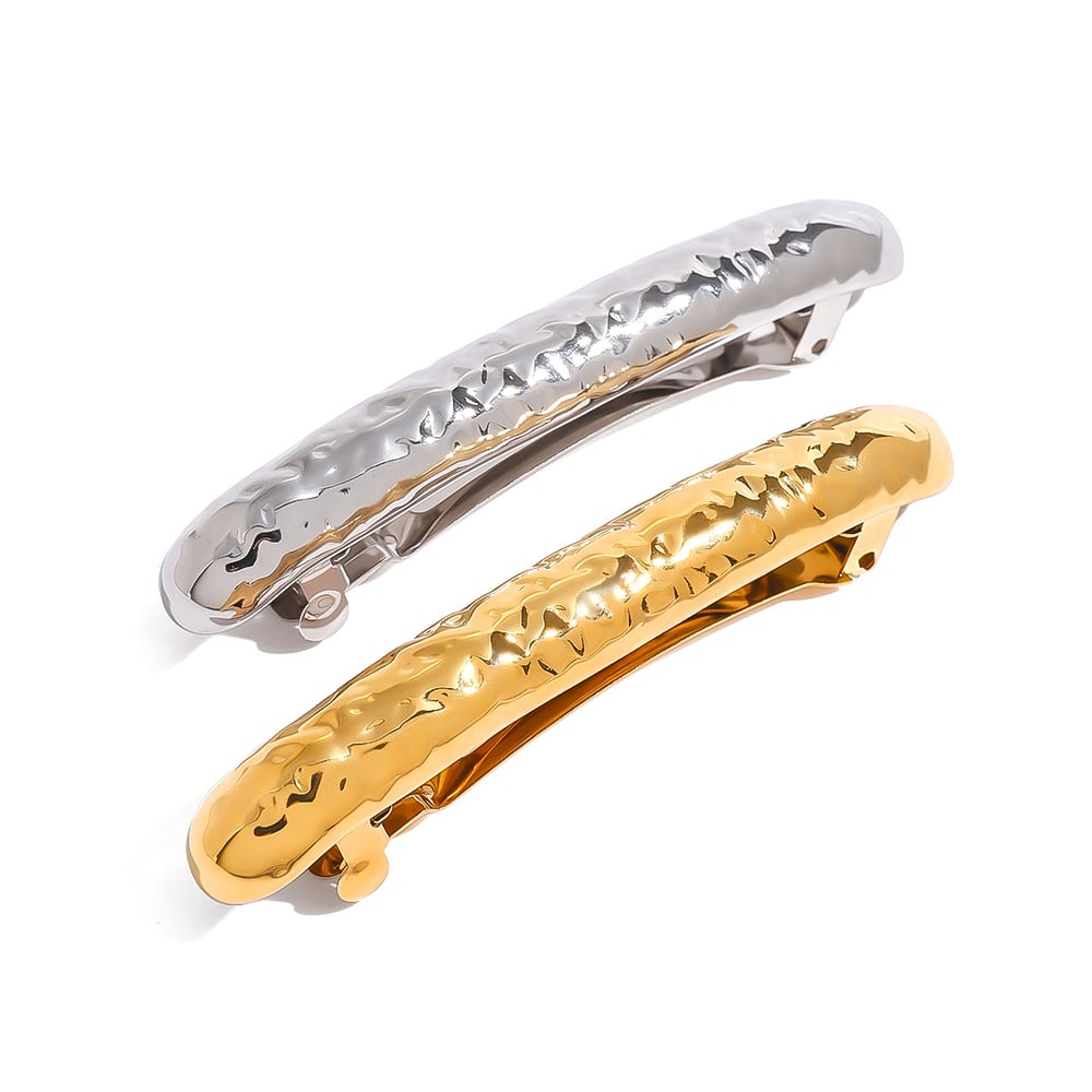 1 pair simple series daily geometric stainless steel  gold plated women hair clips h5Picture5