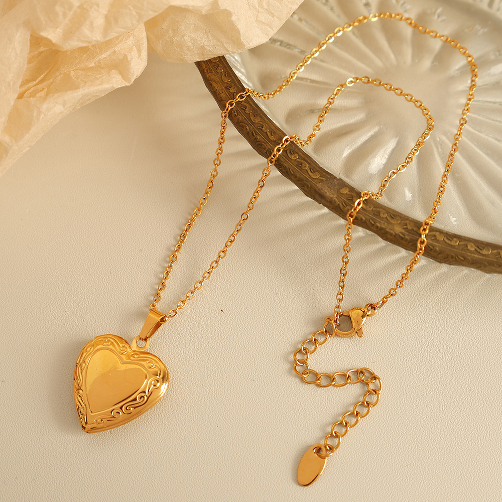 1 piece simple series simple heart stainless steel  gold plated women pendant necklaces h5Picture3