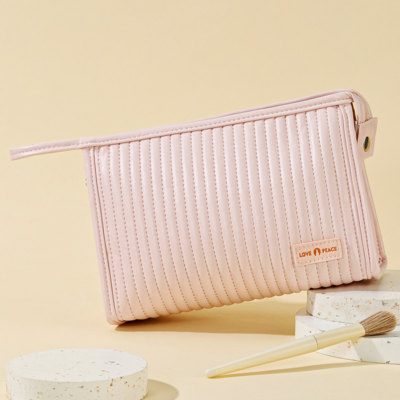 1 Piece Simple Style Solid Color PU Women's Makeup Bag h5Picture4