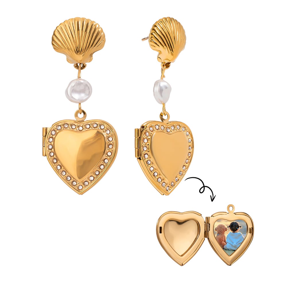1 Pair Luxurious Series Retro Seashell Stainless Steel Gold Color Women's DIY Drop Earrings Picture6