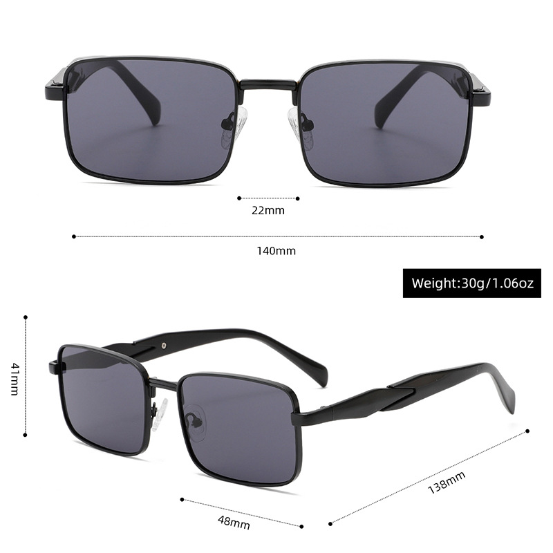 1 Pair of Retro Square - frame Metal Women's Sunglasses Picture4