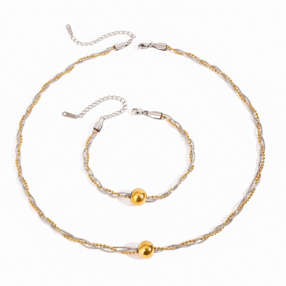 1 piece fashionable series  twine line stainless steel gold & silver color women's chain necklaces h5Picture8