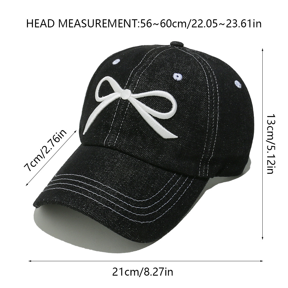 1 Piece Denim Bow Embroidery Baseball Cap Picture8