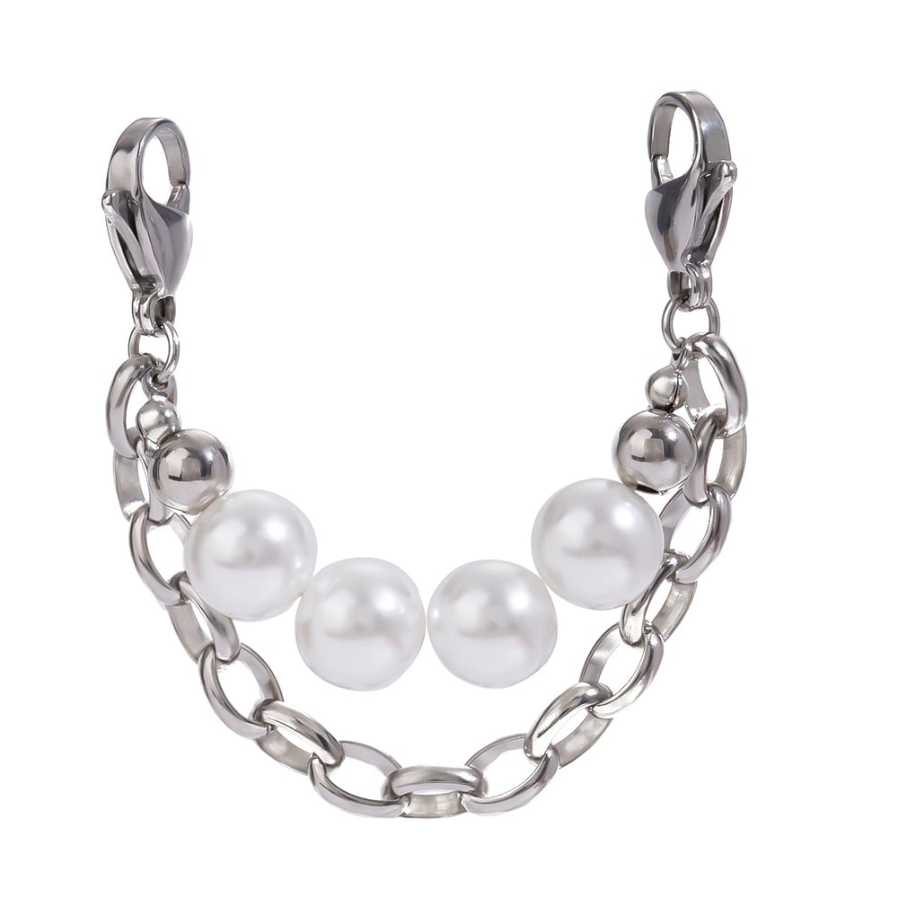 1 paio di perle dolci della serie semplice in acciaio inossidabile placcato oro 18K perle artificiali pendenti da donna h5Immagine5