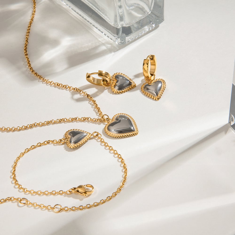 1 Piece Romantic Series Cute Heart Stainless Steel   Gold Color  Women's Pendant Necklaces h5Picture3