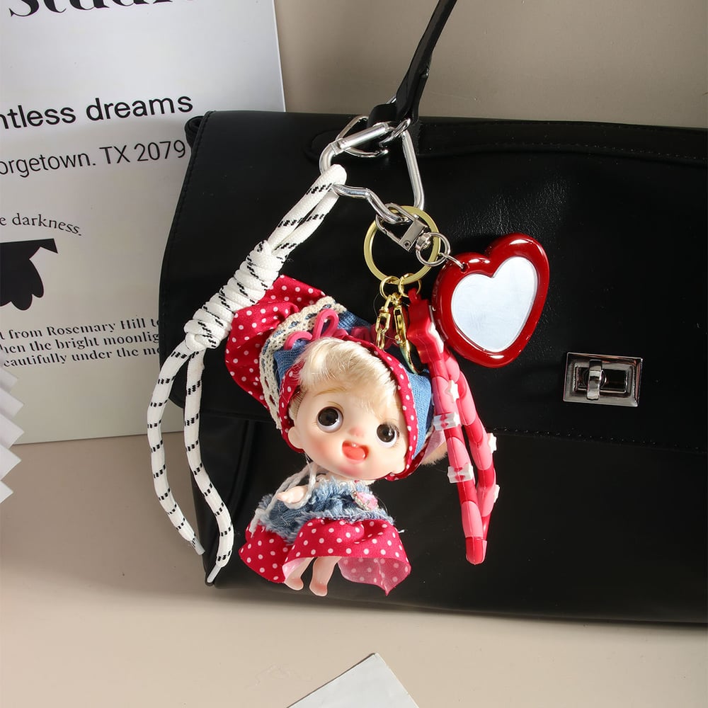 1 Piece Fairy Series Sweet Polka Dots Clothers Doll Rayon Women's Bag Charms Picture6